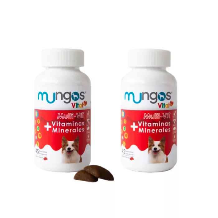 Vitaminas y Minerales para Perros – Mungos vital+ Multi-vit x 45 unidades blandas Mungos Multivit x 2