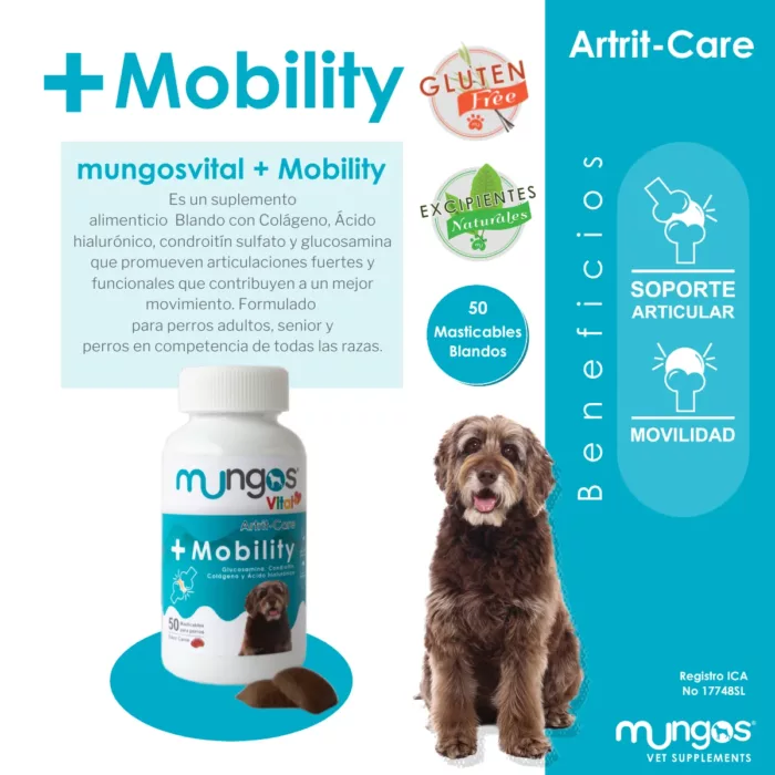 Glucosamina para perros Articulaciones – Atrit Care – Mungos vital+ Mobility para perros x 50 unidades blandas