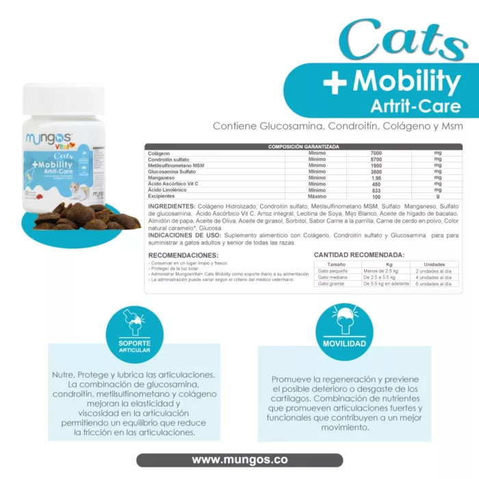 Glucosamina para gatos - Mungos Cats Mobility
