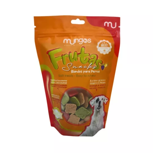 Galletas blandas y Snacks saludables para perros Mungos Frutas 200g
