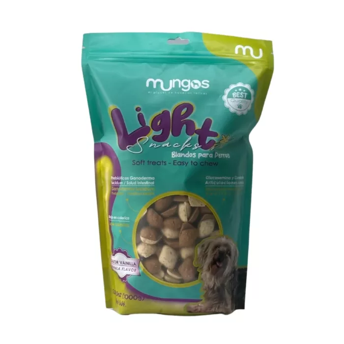 Galletas blandas y Snacks saludables para perros Mungos Light 1000g Bombonera