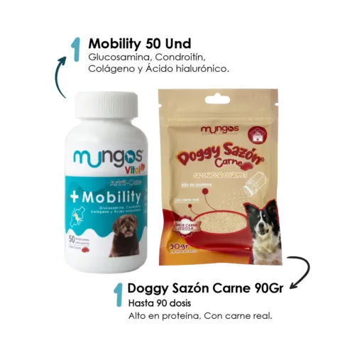 Combo Mobility x 50 Und + Mungos DoggySazón Carne
