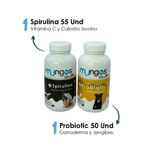 Combo Mungos Vital Spirulina x 55 Unds + Probiotic x 50 Unds